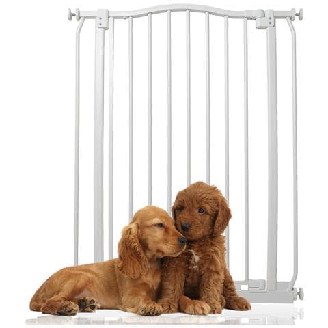 Bettacare Cancelletto Per Cani Extra Alto Con Parte Superiore Incurvata, 71cm - 80cm, Bianco Opaco, Extra Alto Con 100cm Di Altezza - Foto 1