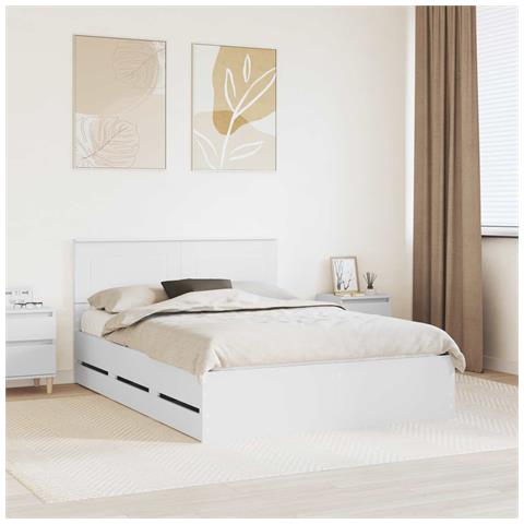 Struttura del letto Bianco 140 x 190 cm Legno Ingegnerizzato - Foto 2