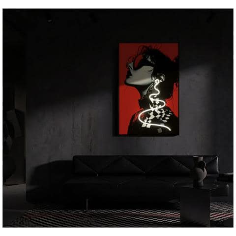 Stampa Su Tela Con Cornice E Led Donna 17-multicolore-tessuto-60x3,5x90 Cm - Foto 8