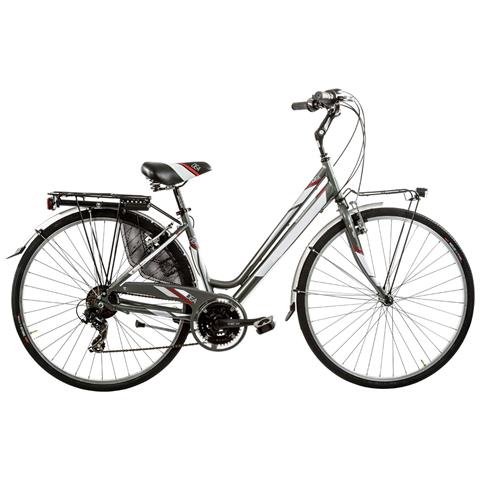 Bici Da Donna City Bike Telaio In Alluminio Bicicletta Misura 28 Linea Dea Cambio 21v Dea21v Completa Di Accessori E Luci A Led - 44 Bianco Fuxia - Foto 2