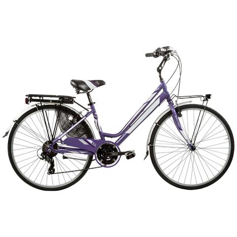 Bici Da Donna City Bike Telaio In Alluminio Bicicletta Misura 28 Linea Dea Cambio 21v Dea21v Completa Di Accessori E Luci A Led - 44 Bianco Fuxia - Foto 3