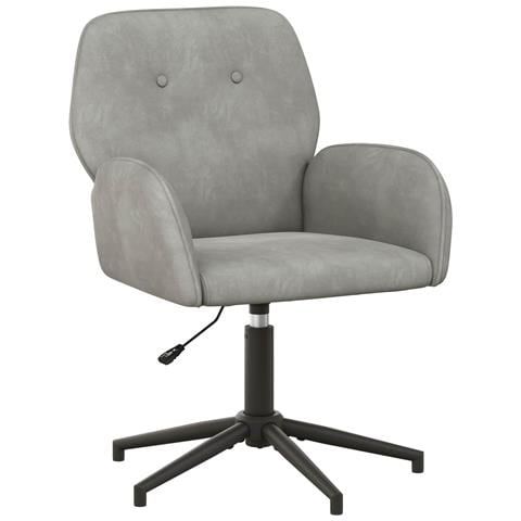 Sedia da scrivania girevole 54 x 55 x 90 cm Grigio Chiaro - Foto 1