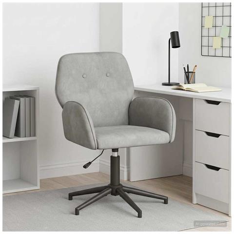 Sedia da scrivania girevole 54 x 55 x 90 cm Grigio Chiaro - Foto 2