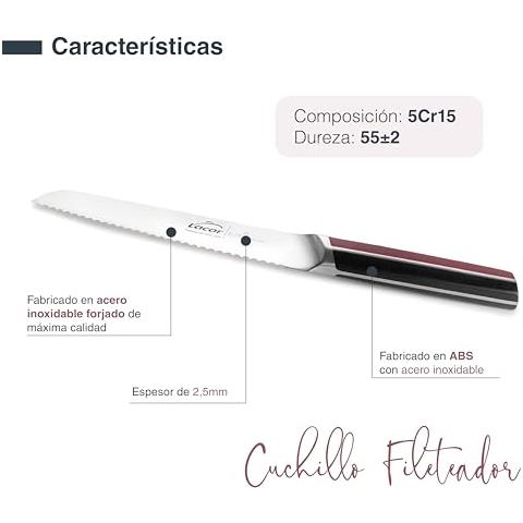38222 - Coltello da pane Elite, acciaio inossidabile, lama conica per affilatura - Foto 2