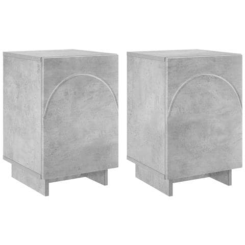 Comodino 2 pz Grigio Cemento 33,5 x 34,5 x 50 cm - Foto 1