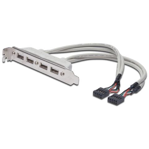 Piastrina con 4 Connettori Usb 2.0 Tipo A Esterni - Connettore Alla Piastra Madre 2X10 Pin 2,54 Mm. (Ak 674-2/10)  - Foto 2