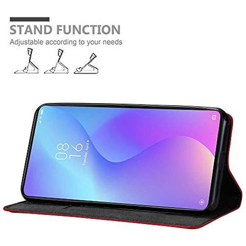 Cadorabo Custodia Compatibile Con Xiaomi Mi 9t / 9t Pro In Rosso Mela - Coperchio Protettiva Con Chiusura Magnetica, Funzione Stand E Tasca Per Le Carte - Foto 8