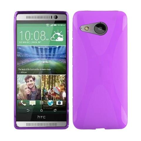 Htc One Mini M8 (2. Gen) Custodia Silicone Tpu Disegno X In Lila Orchidea Morbida Cover Protettiva Super Sottile Con Bordo Protezione Back Case Ultra Slim Gel Bumper Fina Antiurto Guscio - Foto 1