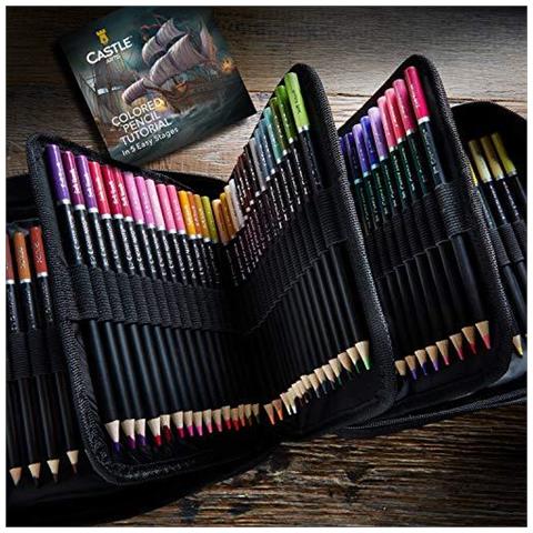 Castello Materiali Artistici 120 Colored Pencils Zip-up Set Perfetto Per Tutti Gli Artisti. Liscia Nuclei Colori Di Qualit E Di Alta Qualit Colorazione Matite Per La Miscelazione E Stratificazione Conveniente Forte Caso Di Corsa - Foto 4