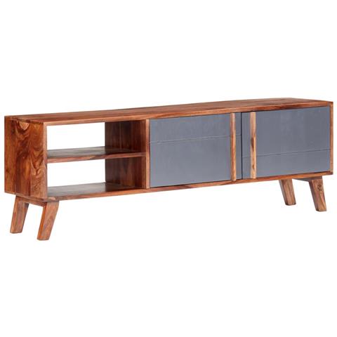 Mobile Porta TV 140x30x45 cm in Legno Massello di Sheesham - Foto 1