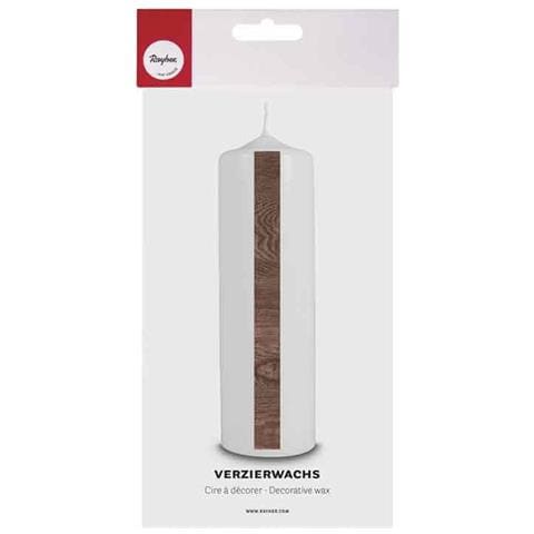 Foglio Di Cera Di Aspetto In Legno, Marrone Scuro 20 X 10 Cm - Foto 1