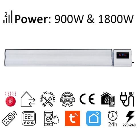 Riscaldatore elettrico 1800W e 900W bianco riscaldatore a infrarossi con termostato, con App Mobile - Foto 1