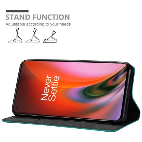 Custodia Compatibile Con Oneplus Nord 2 5g In Turchese Petrolio - Coperchio Protettiva Con Chiusura Magnetica, Funzione Stand E Tasca Per Le Carte - Foto 2