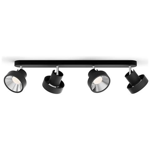 Lampada Da Soffitto Led Con Quattro Faretti Bukko 4x4.3w Nero 170x110x754 Mm Metallo - Foto 2