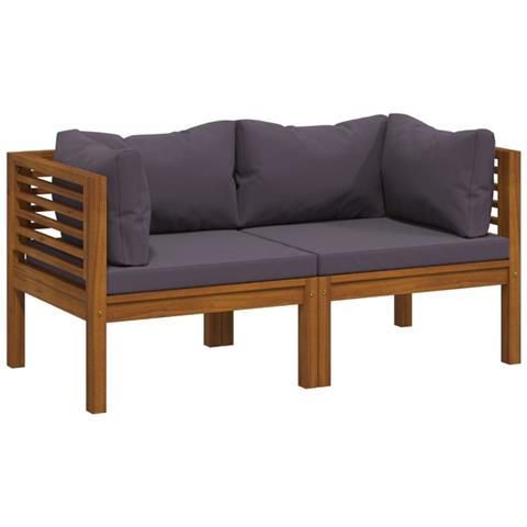 Divano Da Giardino 2 Posti Con Cuscino Legno Massello Di Acacia - Foto 1