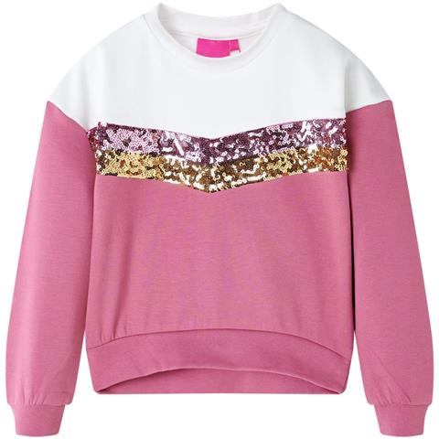 Felpa Da Bambina Con Strisce Paillettes Lampone 104 - Foto 1