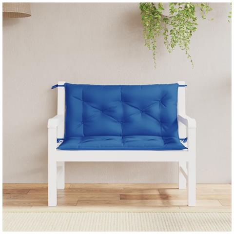 Cuscini Panca Giardino 2pz Blu Reale 100x50x7 Cm Tessuto Oxford - Foto 1