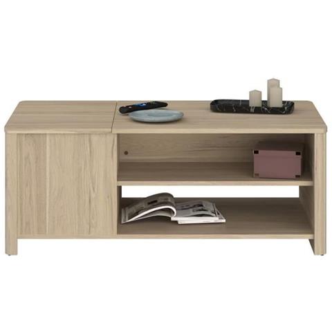 Tavolino Rettangolare Betty - Pannello Truciolare Rivestito Di Carta - Rovere - Classico - 110 X 42 X 60 Cm - Foto 1