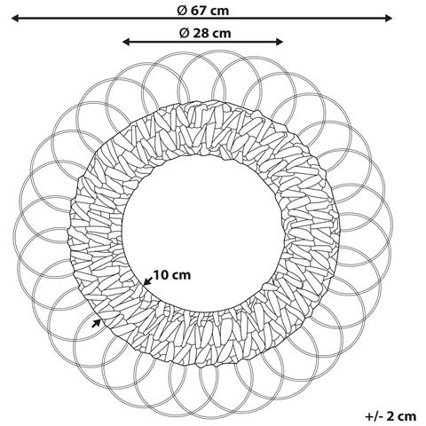 Specchio Pamol 67 Cm 67 Cm Vimini Naturale - Foto 5