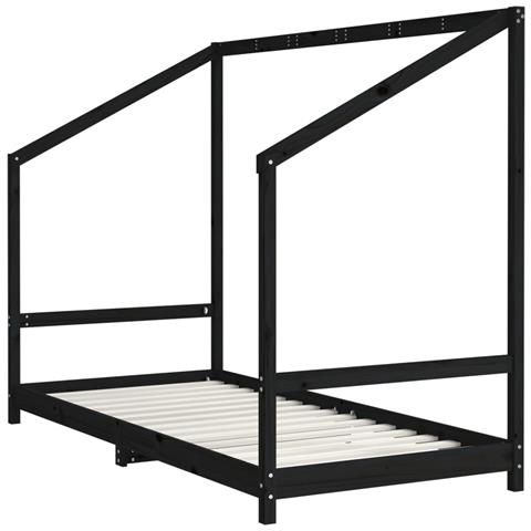 Giroletto Per Bambini Nero 90x190 Cm In Legno Massello Di Pino - Foto 3