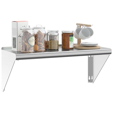 Mensola A Muro 75x30x31 Cm Argento In Acciaio Inossidabile - Foto 2