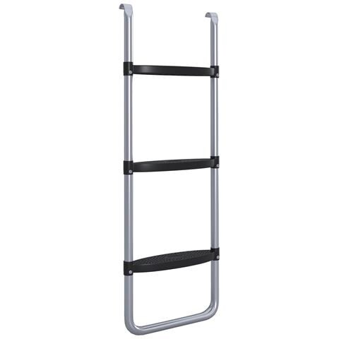 Scaletta Per Trampolino Elastico Regolabile A 3 O 2 Scalini In Acciaio, 97x32cm, Argento - Foto 1