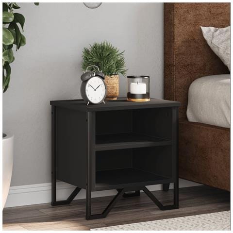 Comodini Neri 2 Pz 40x30x40 Cm In Truciolato - Foto 1