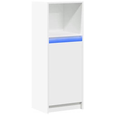 Credenza Con Led Bianca 38x34x100 Cm In Legno Multistrato - Foto 3