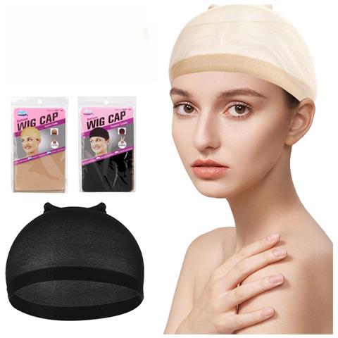 Cuffia Per Parrucca Da 4 Pezzi, Cuffia Per Parrucca In Nylon Traspirante Per Donna Black - Foto 3