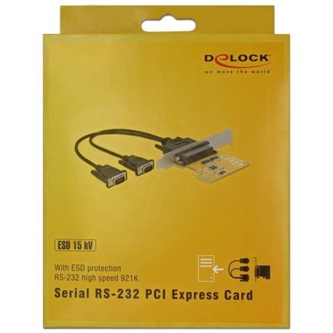 Scheda PCI Express a 2 Porte Seriali RS-232 ad alta Velocità 921K Protezione ESD - Foto 1