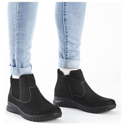 Black Casual Closed Ladies Mid Height Boots Stivaletti Pelle Scarpe Donna Nero Eu 38, 59030-01 - Foto 2
