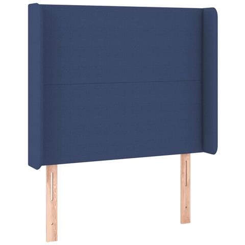 Letto a Molle con Materasso e LED Blu 90x190 cm in Tessuto - Foto 2