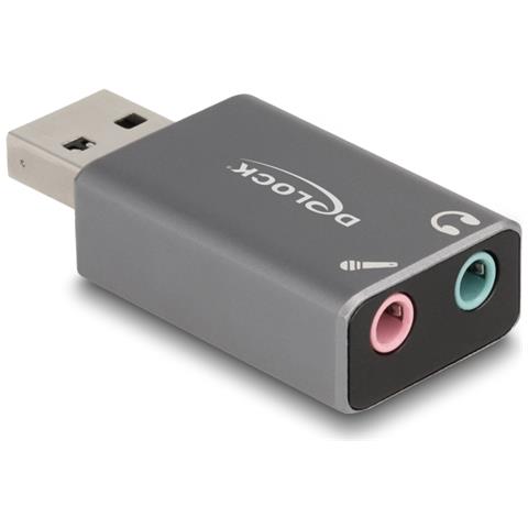 66633 adattatore per inversione del genere dei cavi USB 2.0 Type-A 3.5 mm 3 pin, Grigio - Foto 1