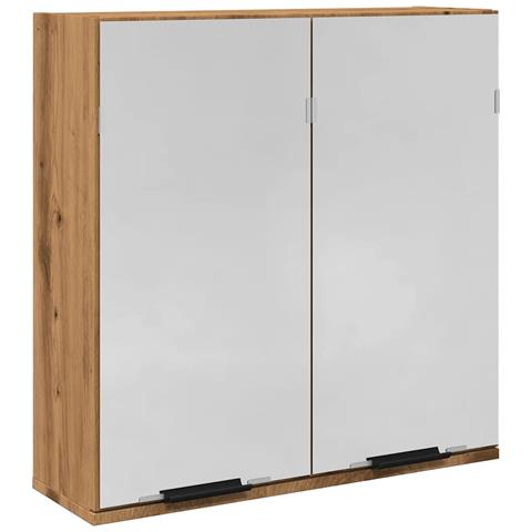 Mobile Da Bagno Specchio Rovere Artigianale Legno Multistrato - Foto 2