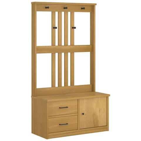 Albero Da Ingresso Sandens 87x40x159,5 Cm In Legno Di Pino - Foto 1