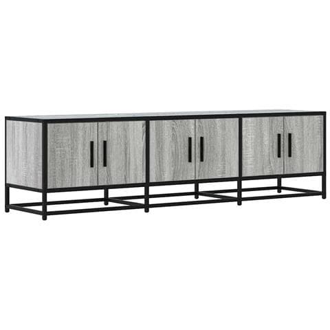 Mobile Tv Grigio Sonoma 150x35x41cm In Truciolato E Metallo - Foto 2