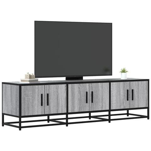 Mobile Tv Grigio Sonoma 150x35x41cm In Truciolato E Metallo - Foto 1