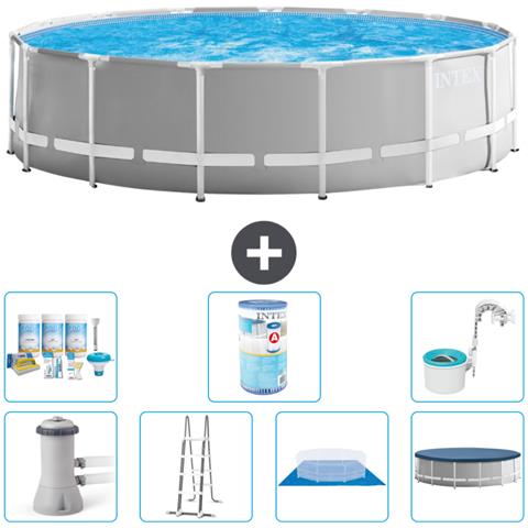 Piscina Fuori Terra - In Giro - 457x122 Cm - Grigio - Include Accessori Coordinati A2296 - Foto 1