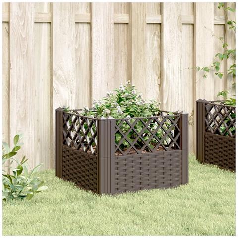 Lusso Casadino -  Fioriera Da Giardino Con Picchetti Marrone 43,5x43,5x43,5 Cm Pp - Foto 2