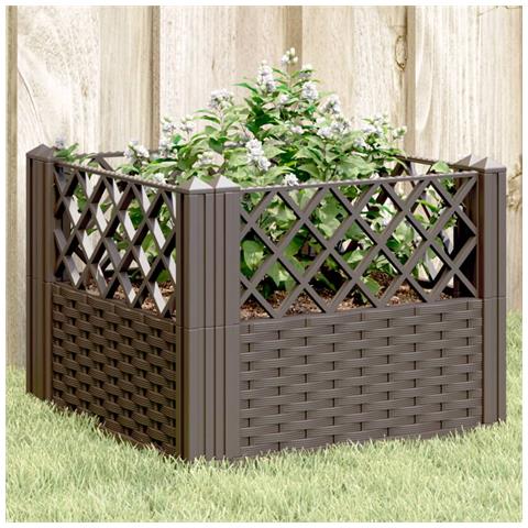 Lusso Casadino -  Fioriera Da Giardino Con Picchetti Marrone 43,5x43,5x43,5 Cm Pp - Foto 8