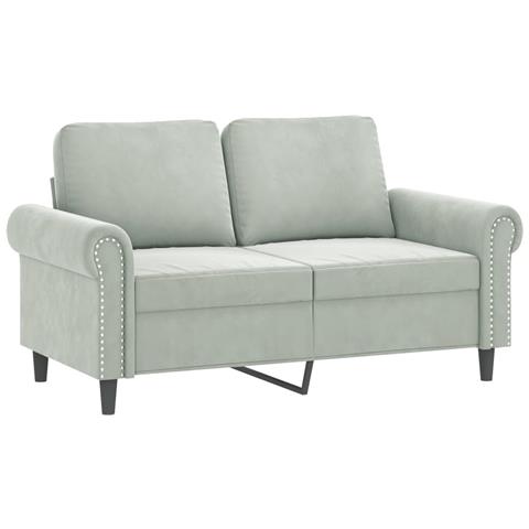 Set Di Divani 3 Pz Con Cuscini Grigio Chiaro In Velluto - Foto 2