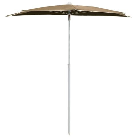 Ombrellone Semicircolare Da Giardino Con Palo 180x90 Cm Tortora - Foto 2