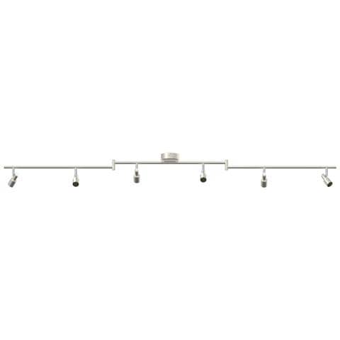 Faretti da soffitto 6 vie regolabili in nickel spazzolato GU10 - Foto 1