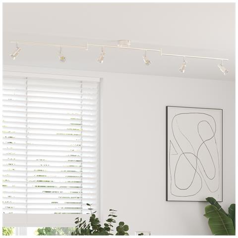 Faretti da soffitto 6 vie regolabili in nickel spazzolato GU10 - Foto 2