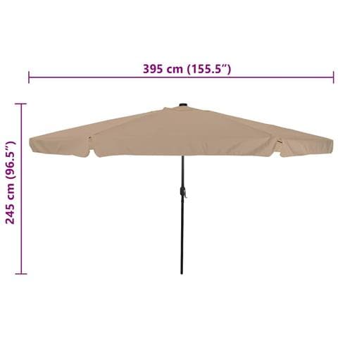 Parasol da giardino con luci LED ø395x245 cm Tortora - Foto 8