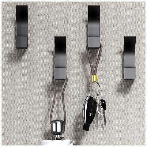 Ganci Adesivi Grigi Ad Alta E Bassa Quota - Confezione Da 5, Organizzazione Versatile Black - Foto 3