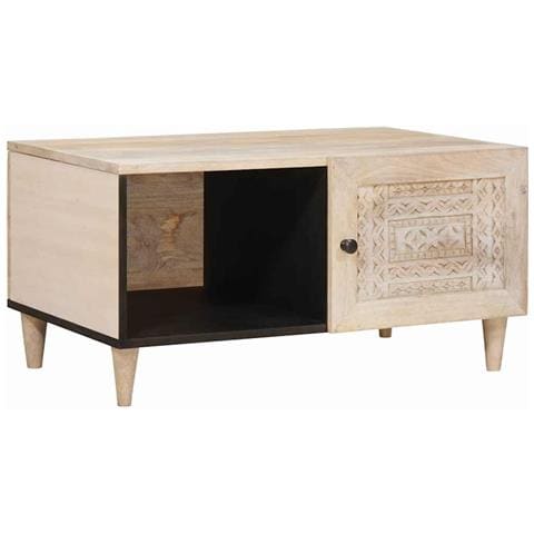 Tavolino da salotto con lo scaffale Beige 80 x 50 x 40 cm - Foto 1