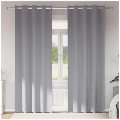 Tende con tende 2 pcs Grigio chiaro Poliestere - Foto 2