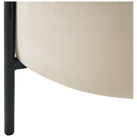 Pouf Contenitore Wenona Velluto Beige Chiaro - Foto 7