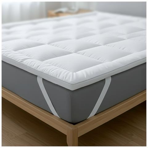 Topper 120x200 Cm In Ovatta Da 800 Gr | Coprimaterasso Imbottito In Palline Di Ovatta Con Rivestimento In Microfibra Traspirante | Comfort E Volume Extra | Protezione Materasso - Foto 7